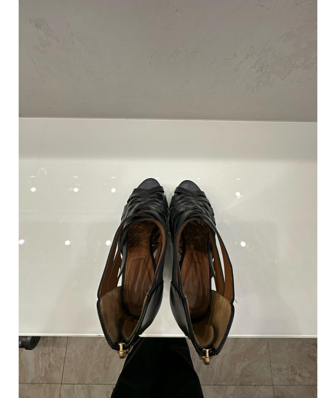 GIVENCHY Черные кожаные босоножки, фото 3