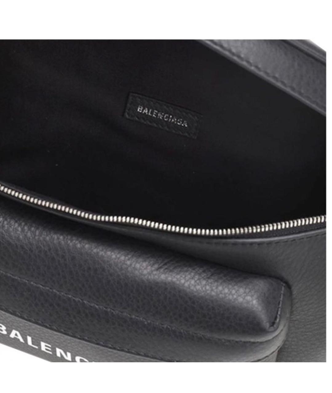BALENCIAGA Черная кожаная поясная сумка, фото 4