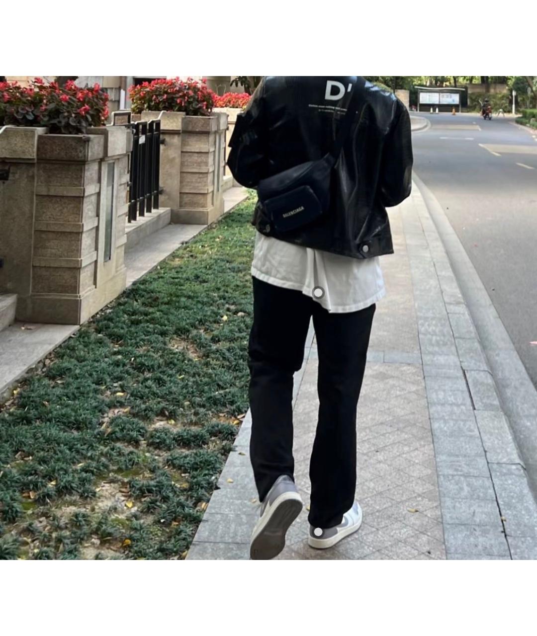 BALENCIAGA Черная кожаная поясная сумка, фото 7