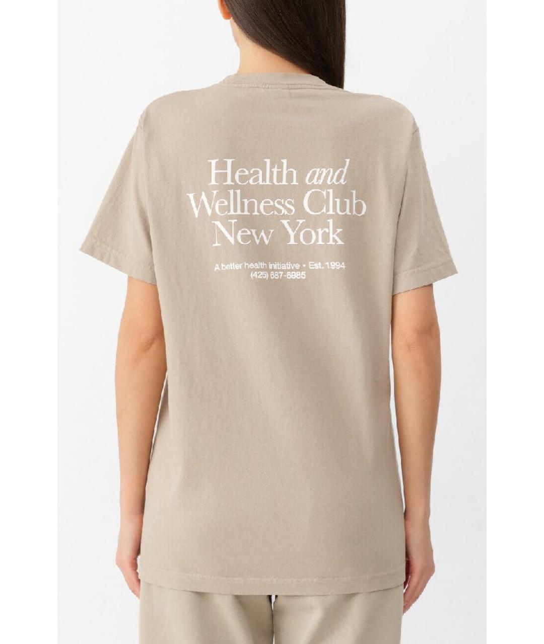 SPORTY AND RICH Бежевая хлопковая футболка, фото 6