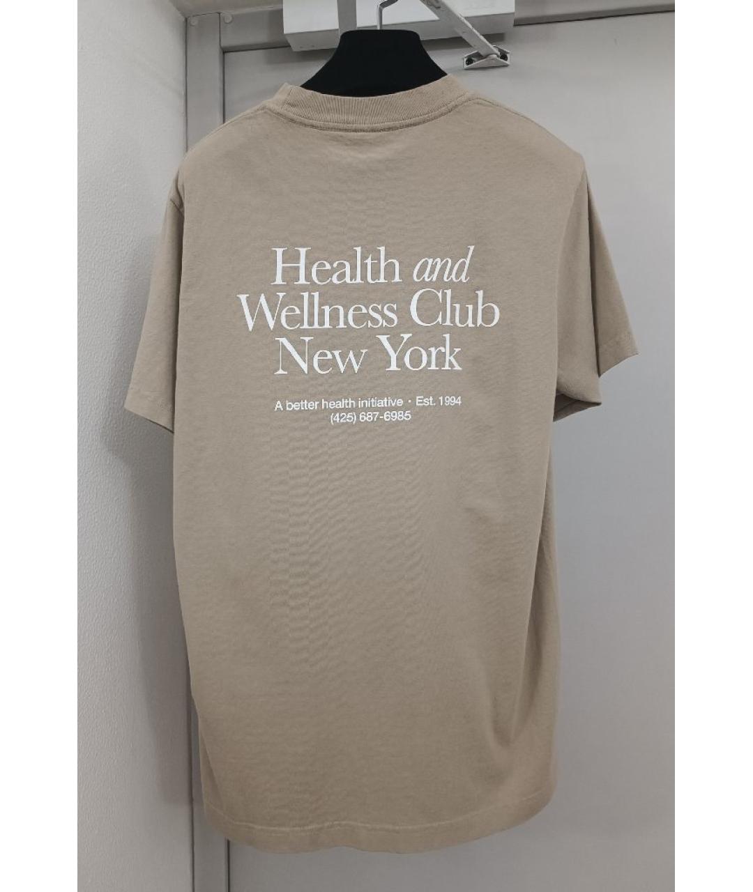 SPORTY AND RICH Бежевая хлопковая футболка, фото 2