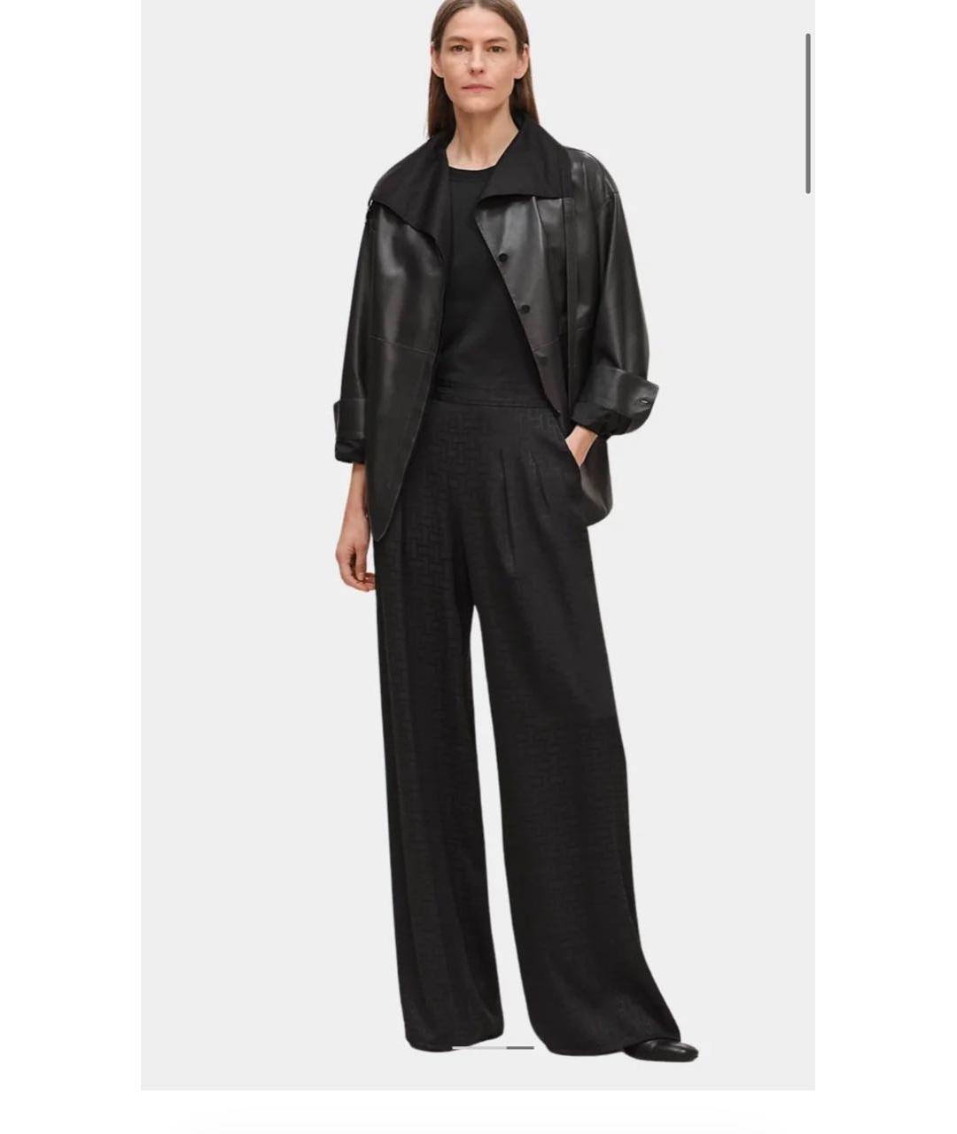 HERMES Черные шелковые брюки широкие, фото 5