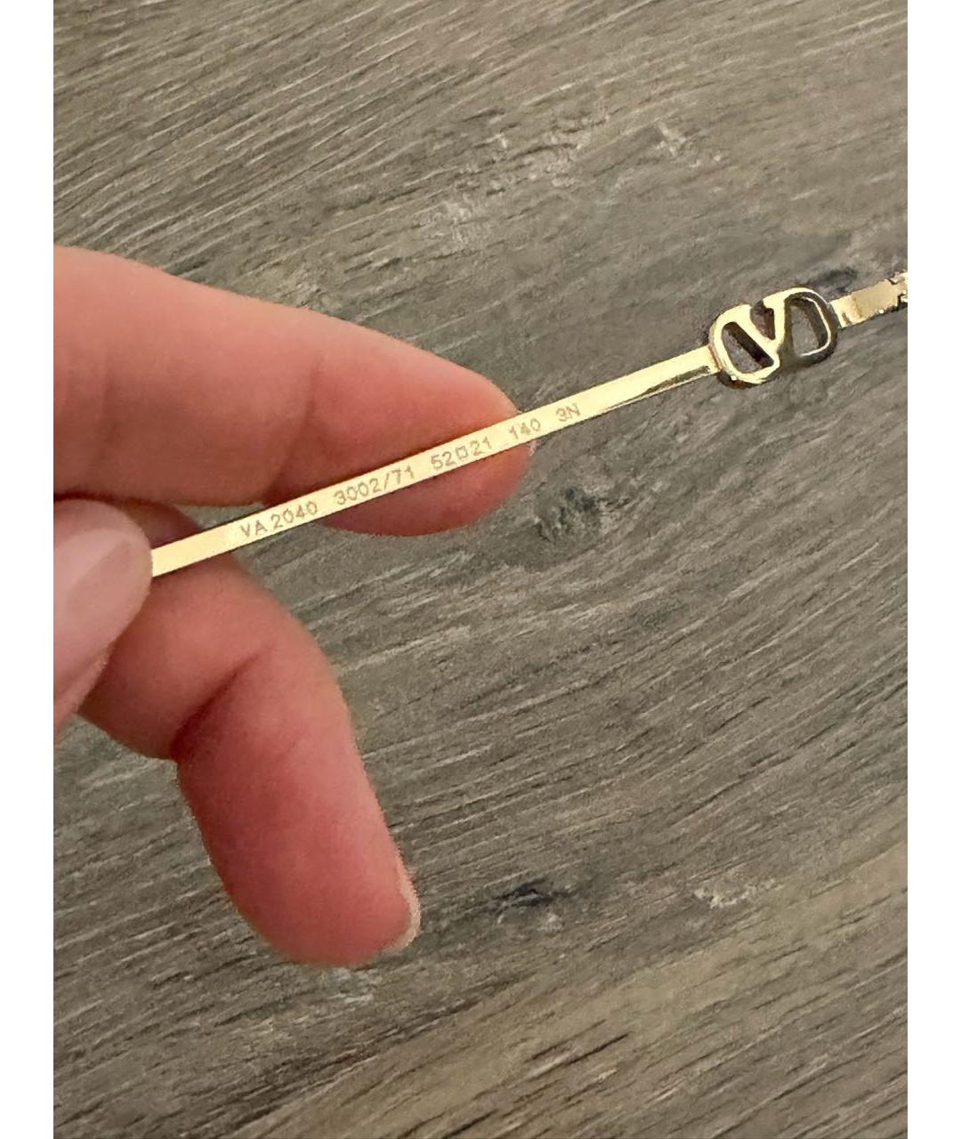 VALENTINO Золотые металлические солнцезащитные очки, фото 3