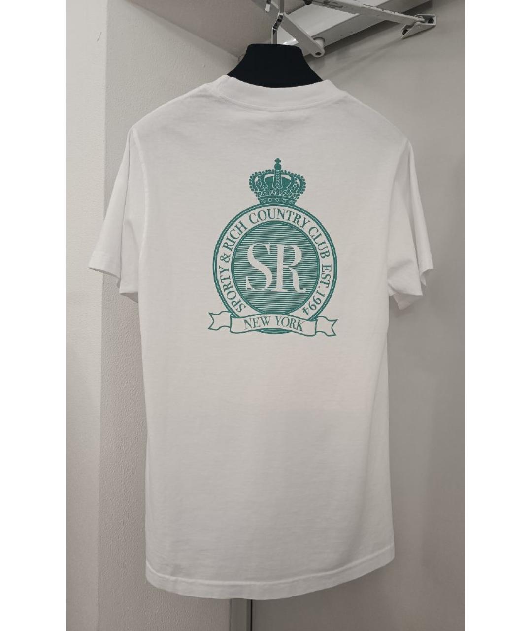 SPORTY AND RICH Белая хлопковая футболка, фото 2