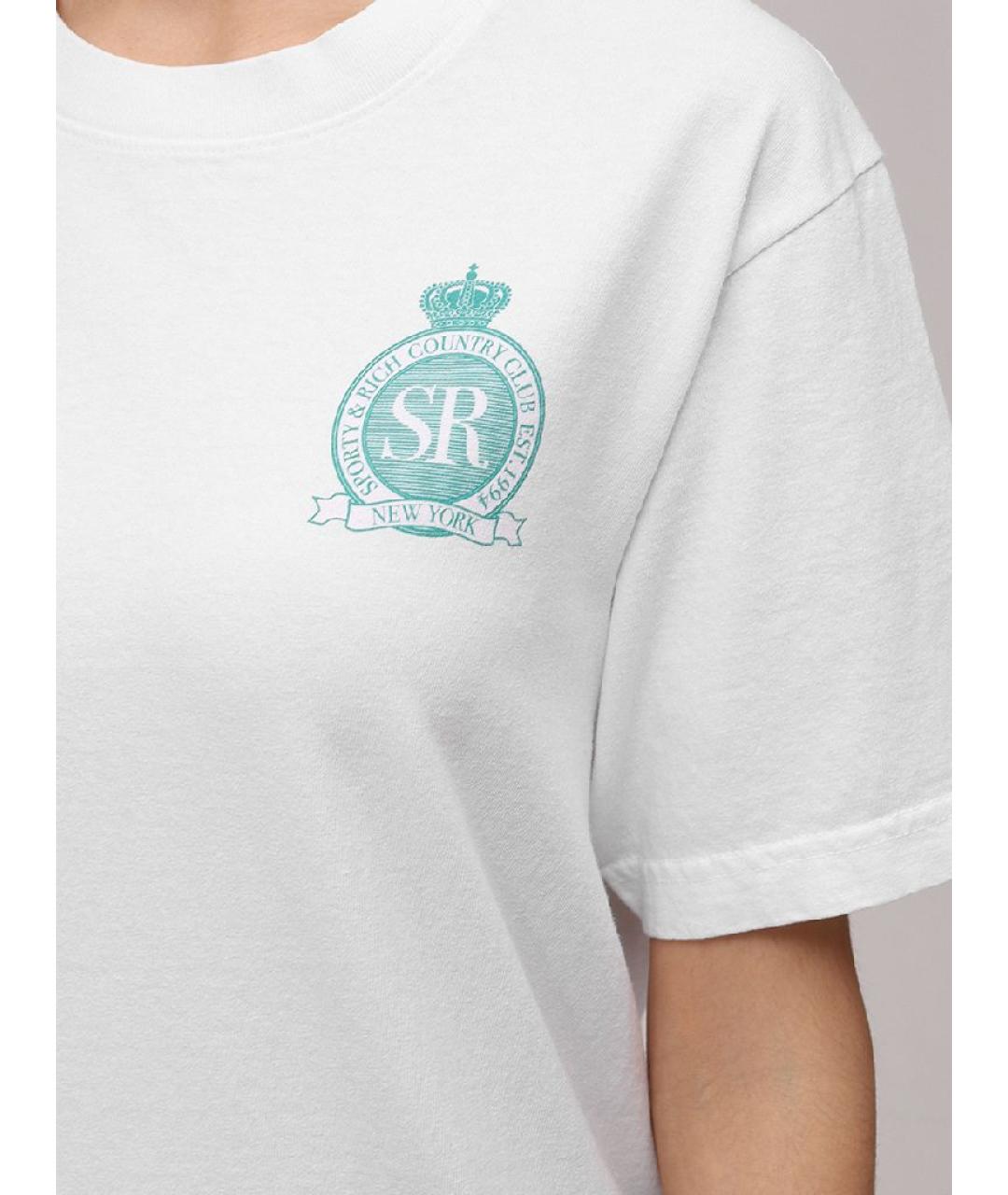 SPORTY AND RICH Белая хлопковая футболка, фото 4