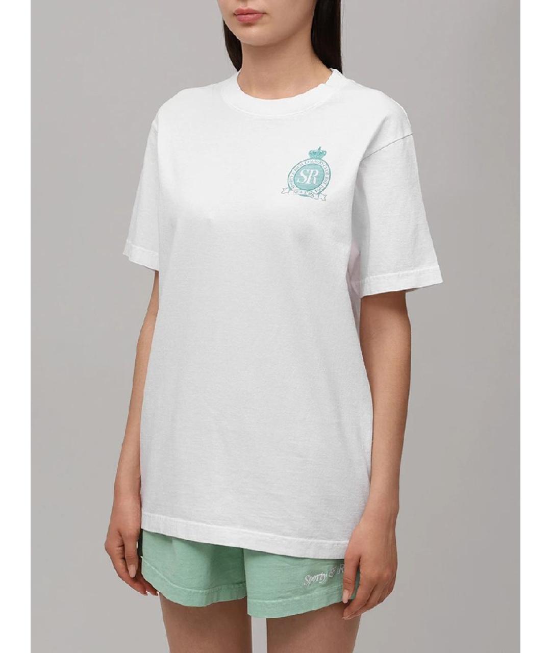 SPORTY AND RICH Белая хлопковая футболка, фото 5
