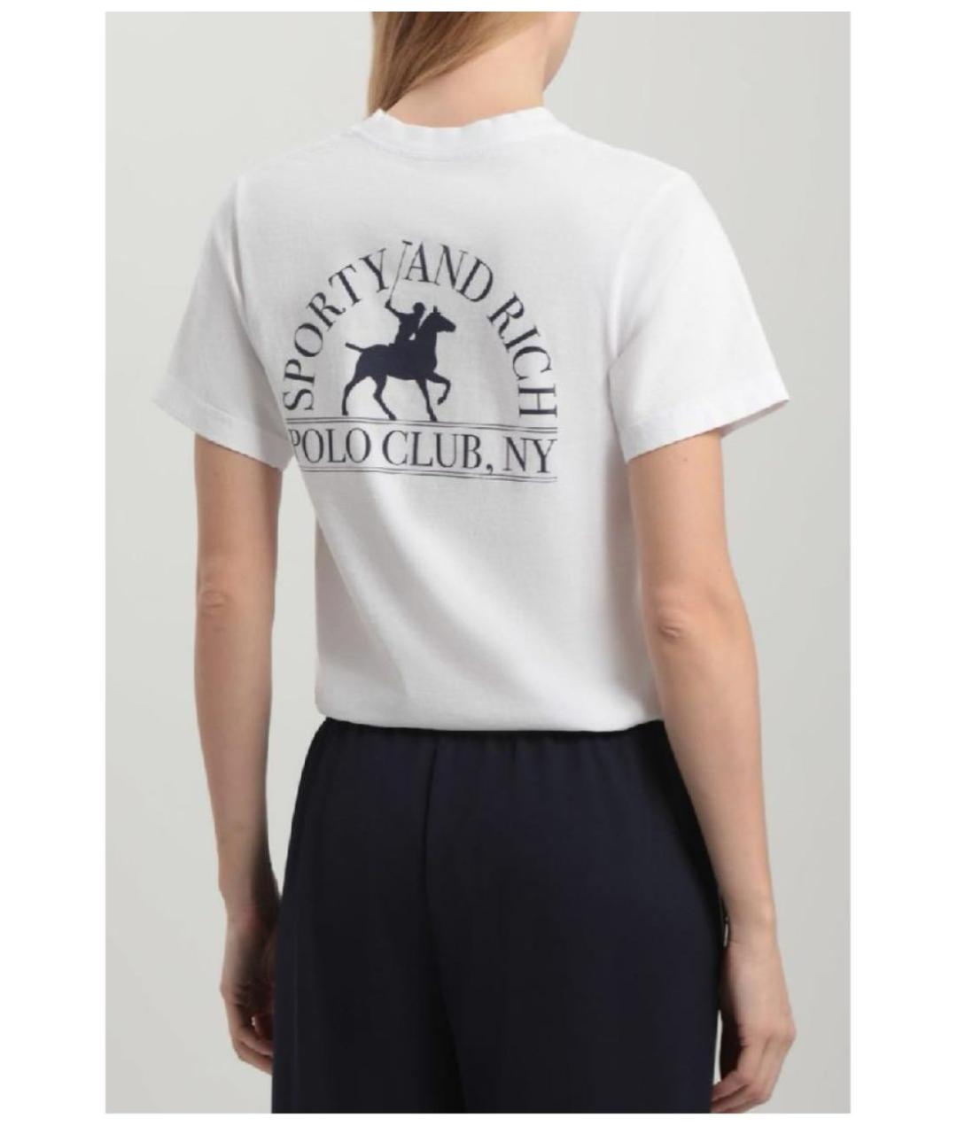 SPORTY AND RICH Белая хлопковая футболка, фото 6