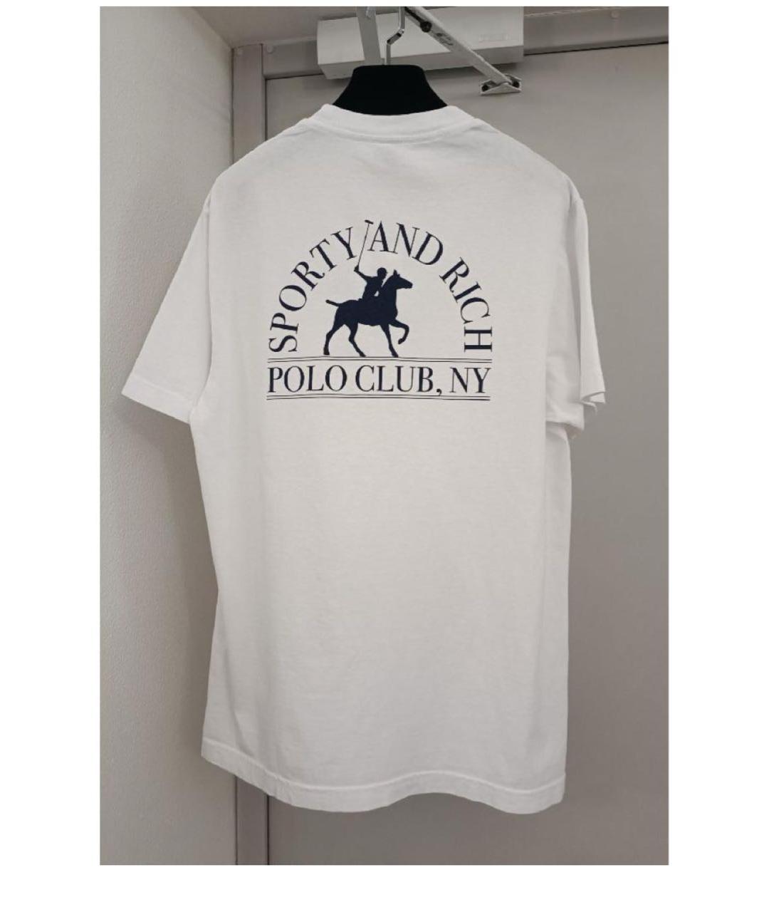 SPORTY AND RICH Белая хлопковая футболка, фото 2