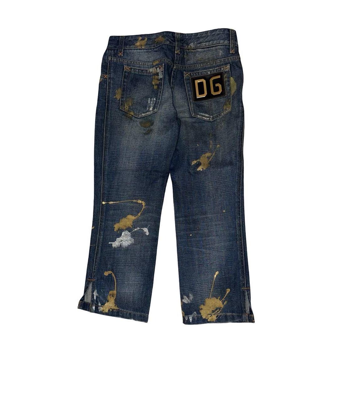 DOLCE&GABBANA Синие хлопковые прямые джинсы, фото 2