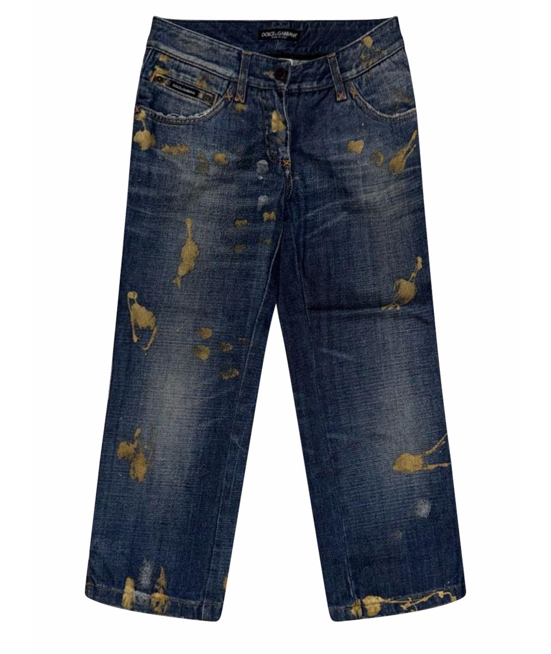 DOLCE&GABBANA Синие хлопковые прямые джинсы, фото 1