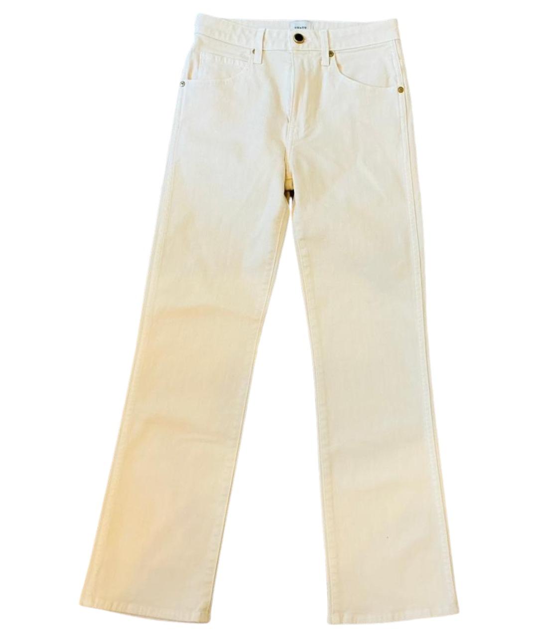 KHAITE Бежевые хлопковые прямые джинсы, фото 1