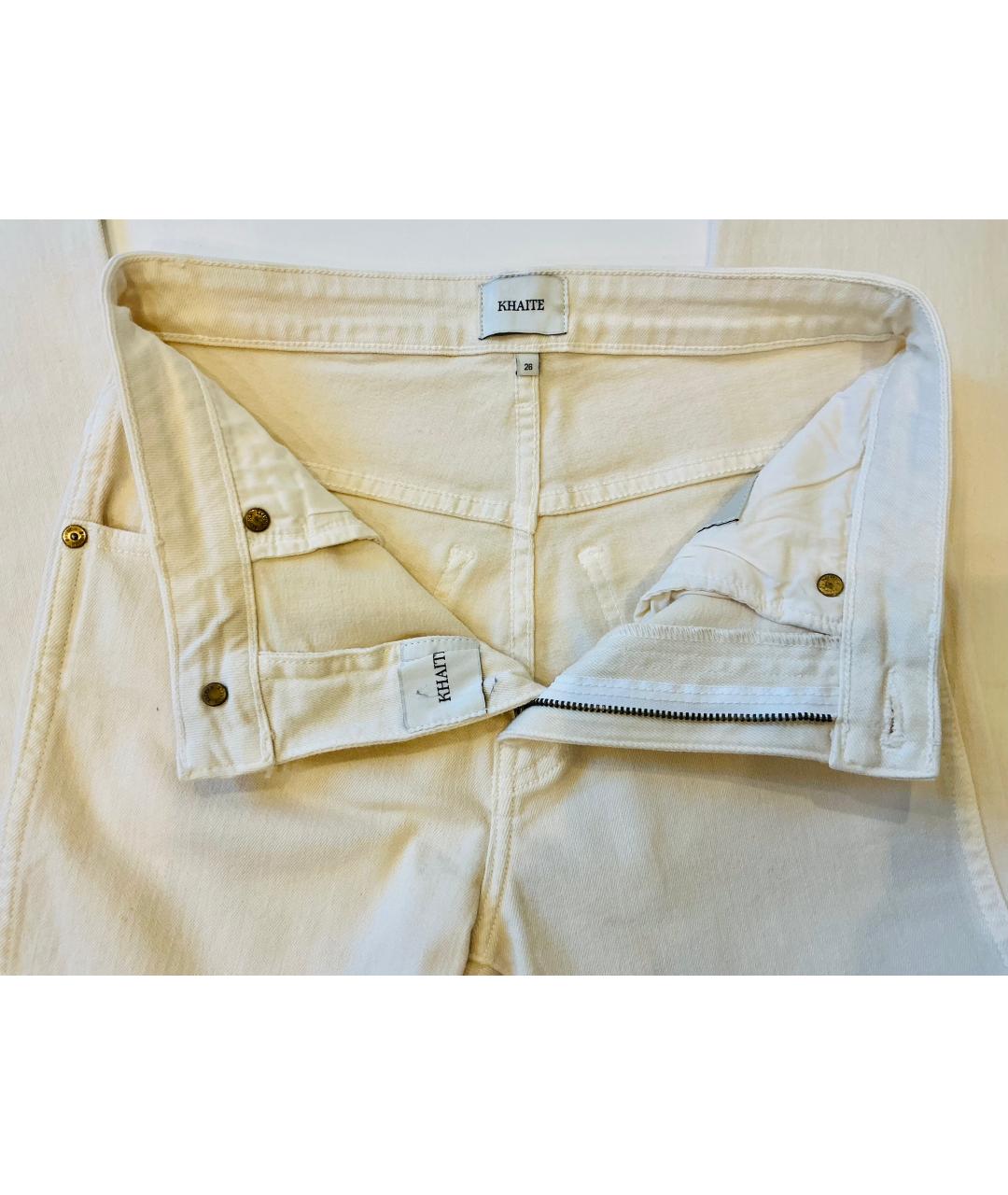 KHAITE Бежевые хлопковые прямые джинсы, фото 4