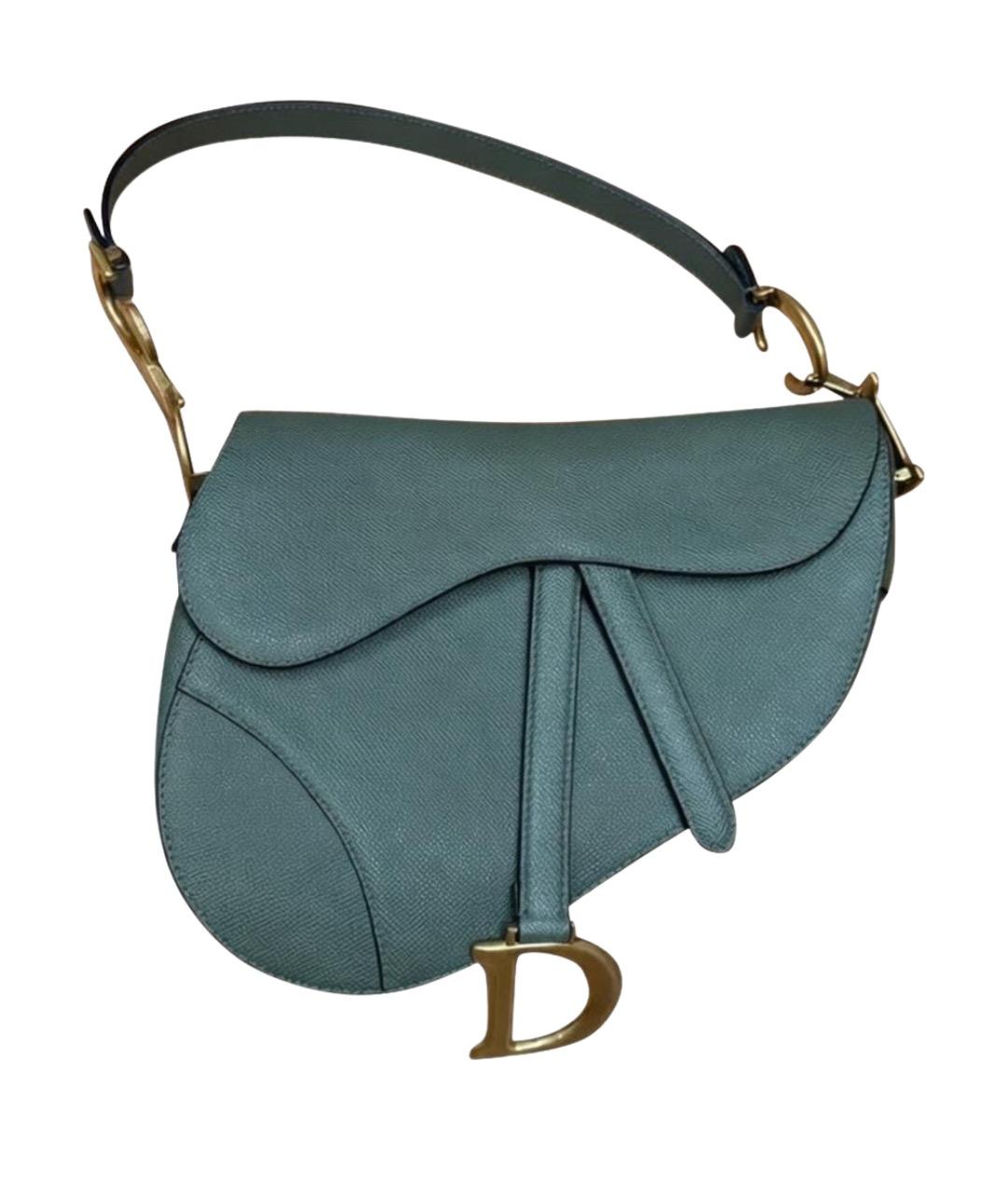 CHRISTIAN DIOR Зеленая кожаная сумка через плечо, фото 1