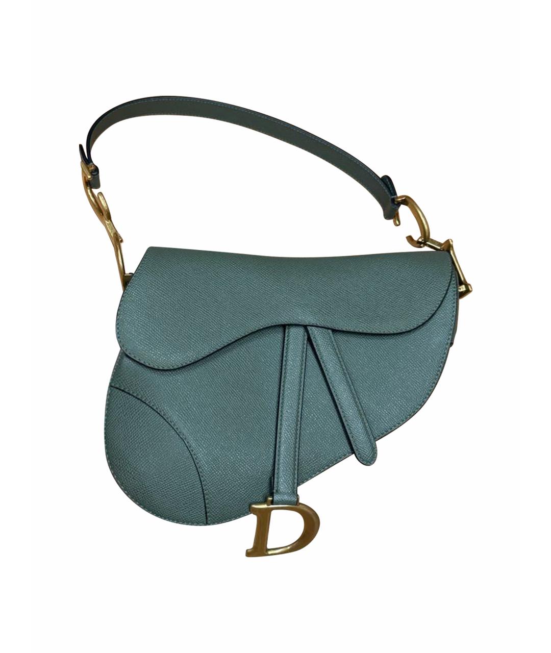 CHRISTIAN DIOR Зеленая кожаная сумка через плечо, фото 5