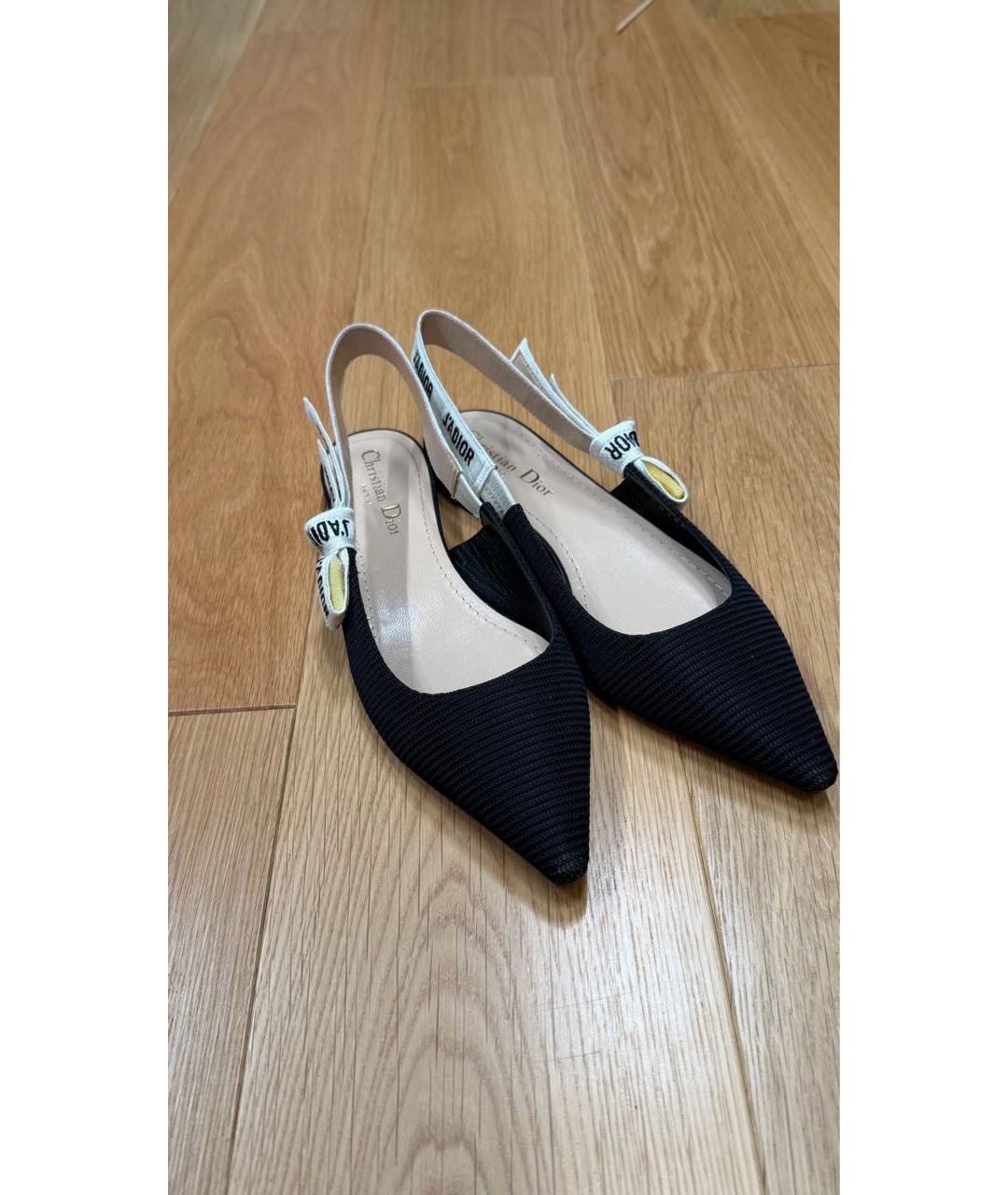 CHRISTIAN DIOR Черные кожаные балетки, фото 2