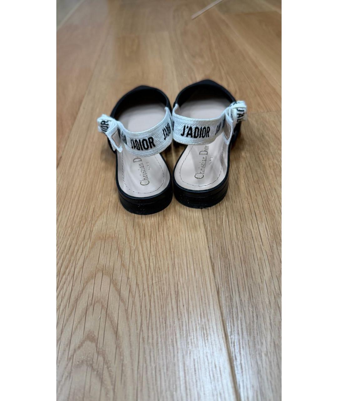 CHRISTIAN DIOR Черные кожаные балетки, фото 3