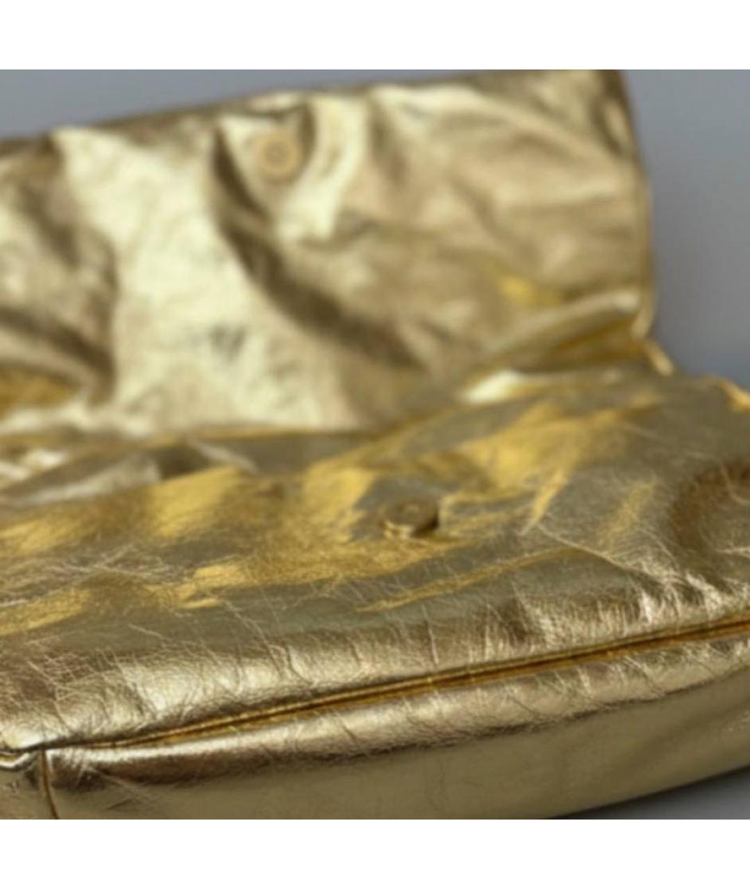 BALENCIAGA Золотая кожаная сумка через плечо, фото 4