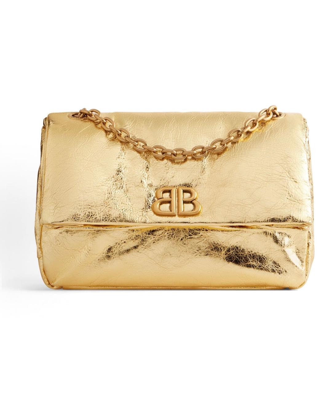 BALENCIAGA Золотая кожаная сумка через плечо, фото 7