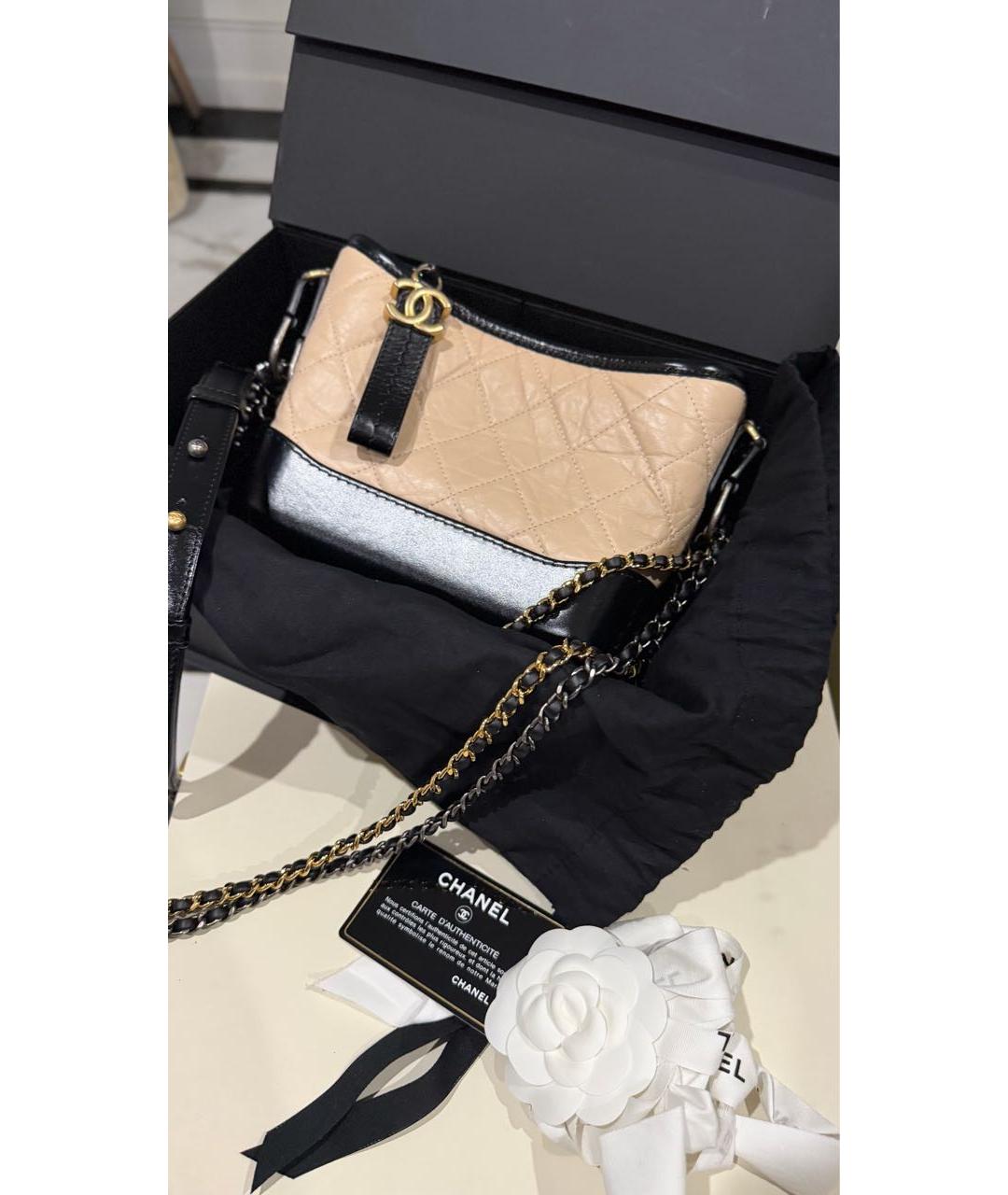 CHANEL Бежевая кожаная сумка через плечо, фото 2