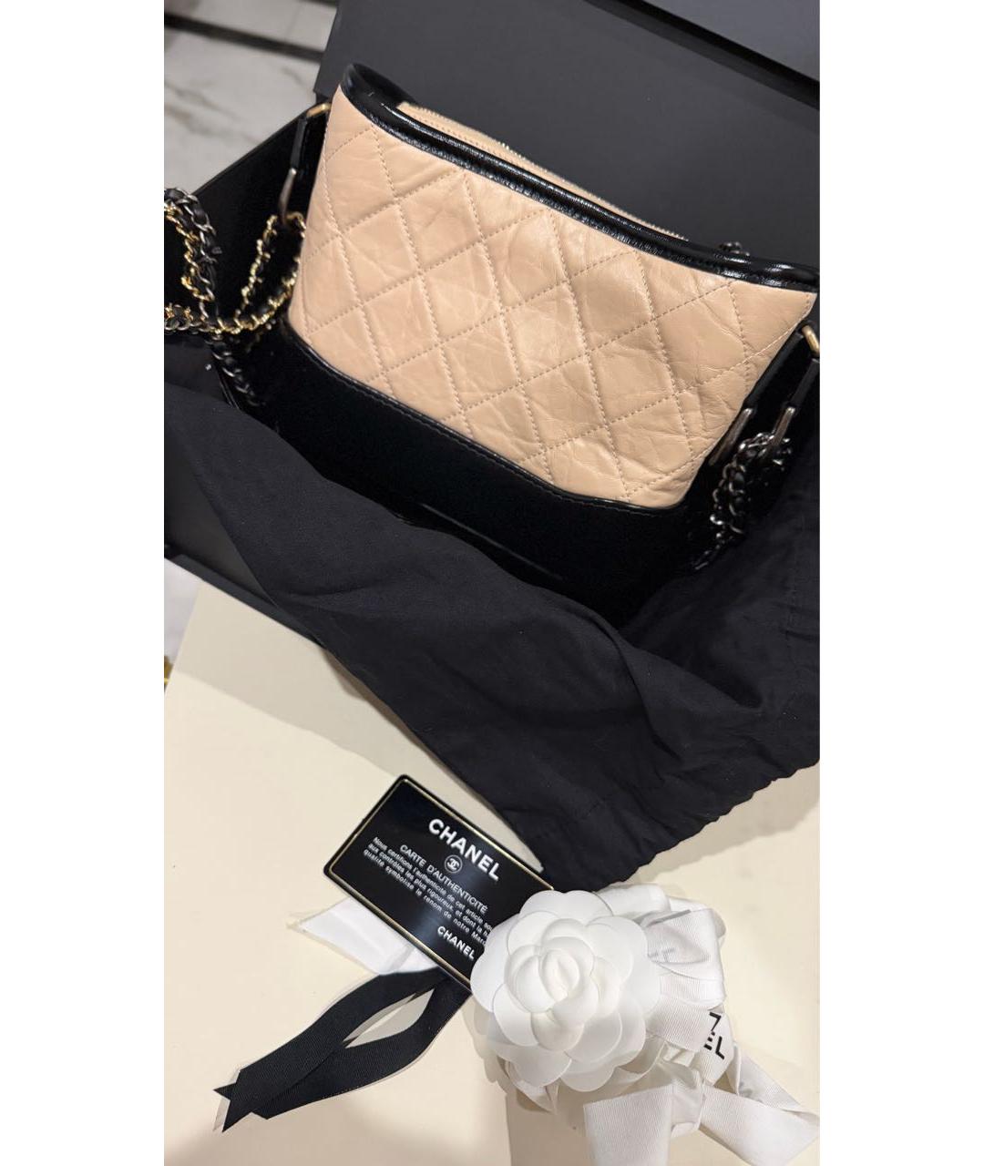 CHANEL Бежевая кожаная сумка через плечо, фото 4