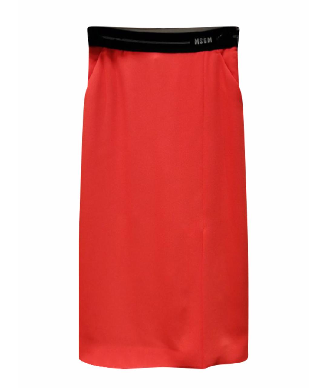 MSGM Красная юбка миди, фото 1