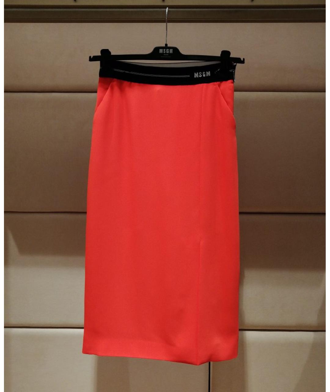 MSGM Красная юбка миди, фото 3