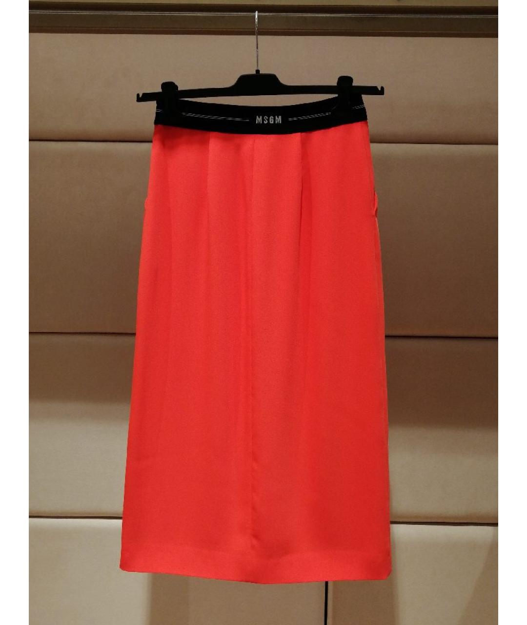 MSGM Красная юбка миди, фото 2