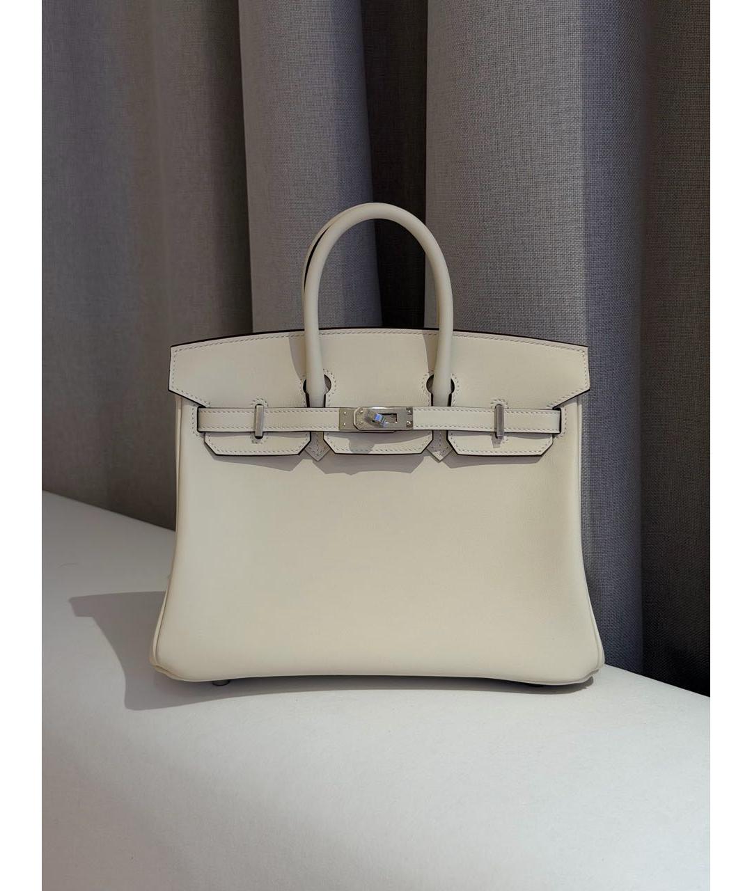 HERMES Бежевая кожаная сумка с короткими ручками, фото 7