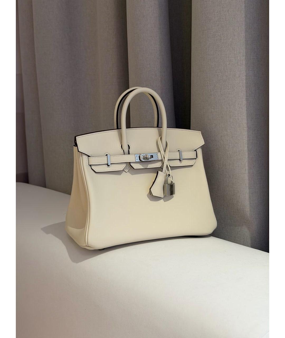 HERMES Бежевая кожаная сумка с короткими ручками, фото 2