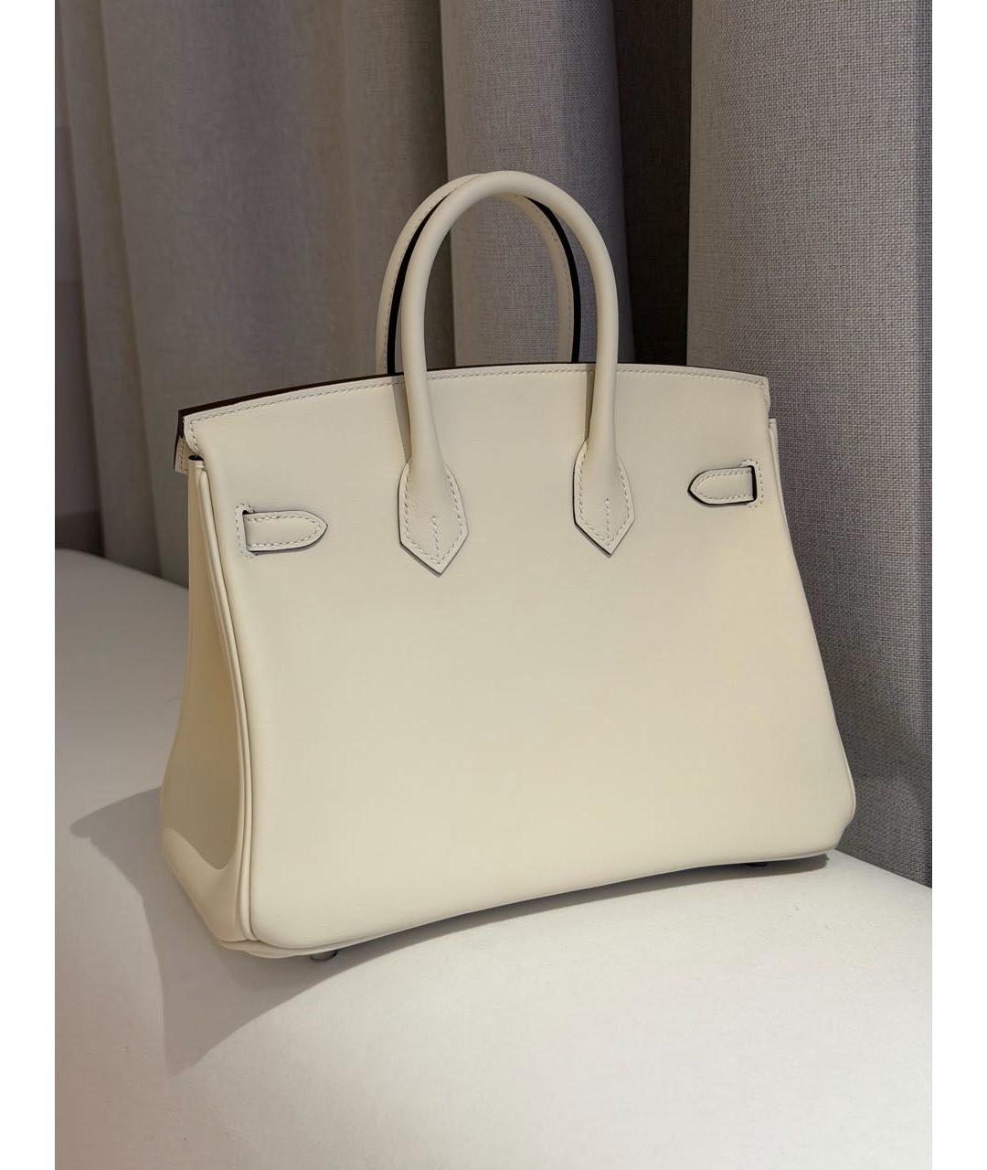 HERMES Бежевая кожаная сумка с короткими ручками, фото 4