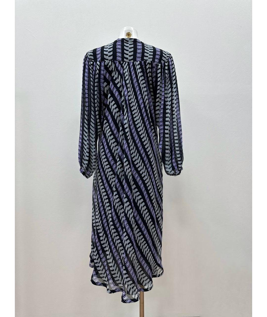 BALENCIAGA Фиолетовое шелковое повседневное платье, фото 2