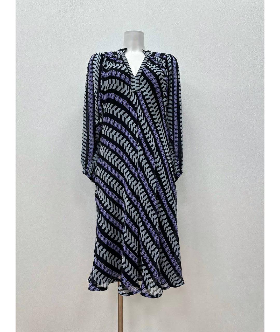 BALENCIAGA Фиолетовое шелковое повседневное платье, фото 7