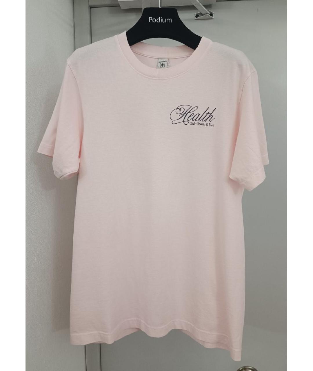 SPORTY AND RICH Розовая хлопковая футболка, фото 7