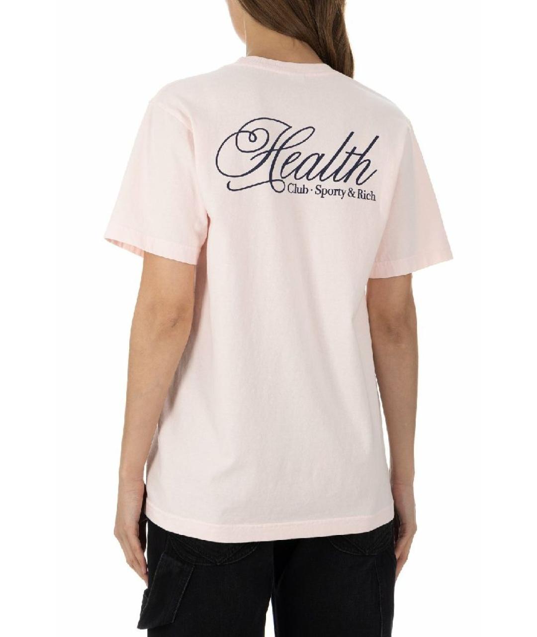 SPORTY AND RICH Розовая хлопковая футболка, фото 5