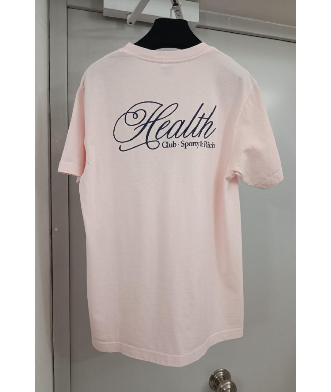 SPORTY AND RICH Розовая хлопковая футболка, фото 2
