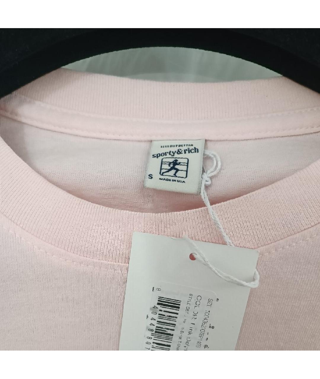 SPORTY AND RICH Розовая хлопковая футболка, фото 3