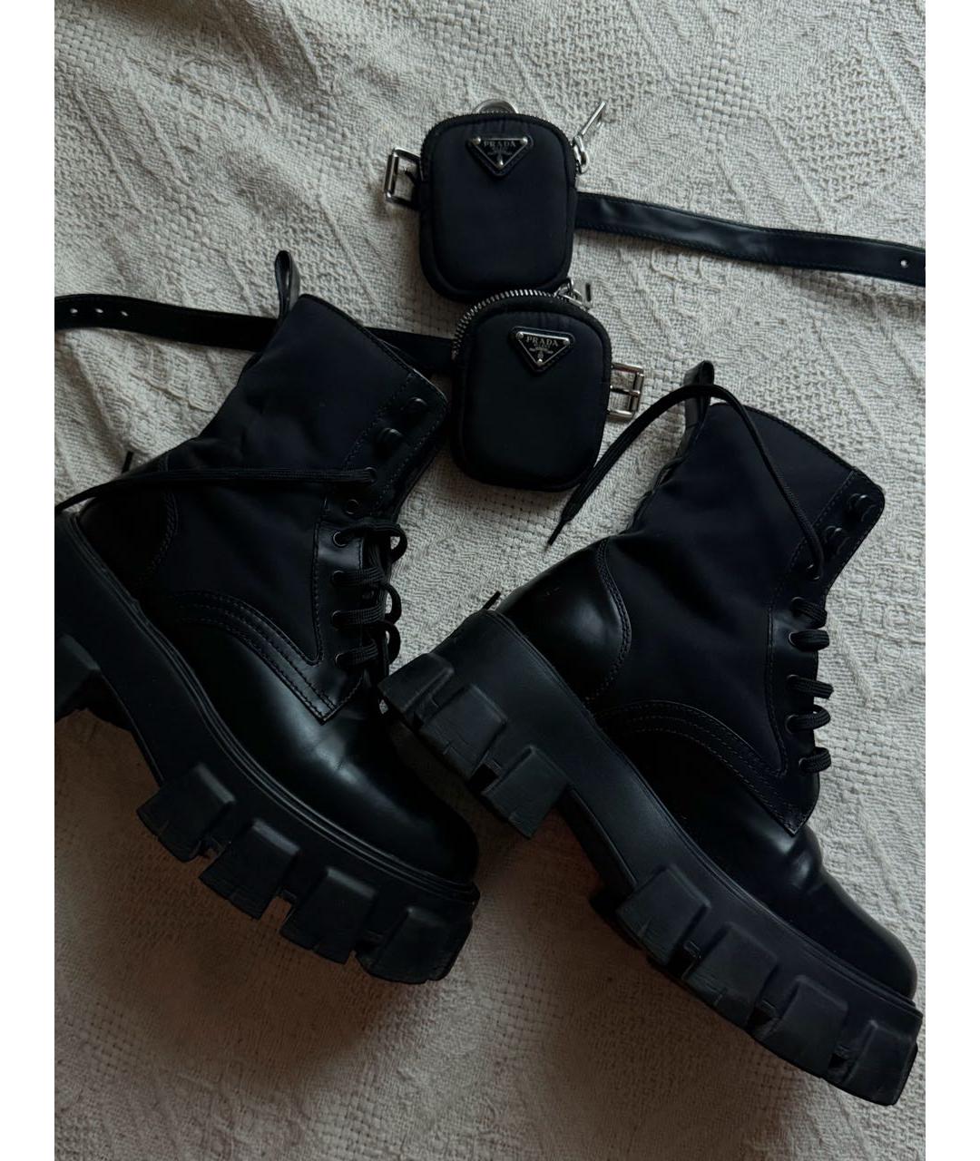 PRADA Черные кожаные полусапоги, фото 3