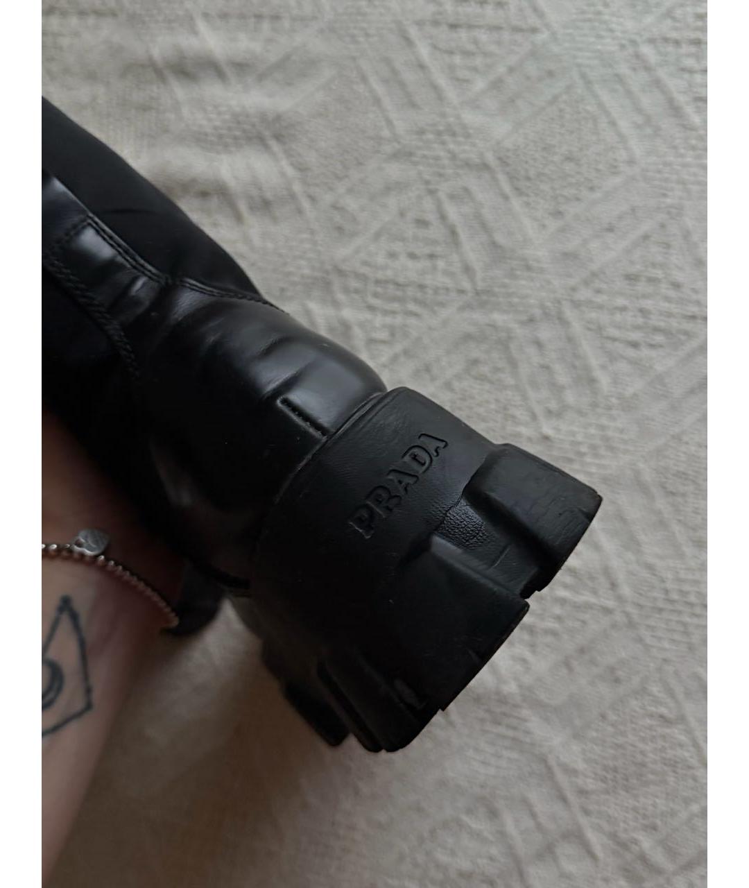 PRADA Черные кожаные полусапоги, фото 4