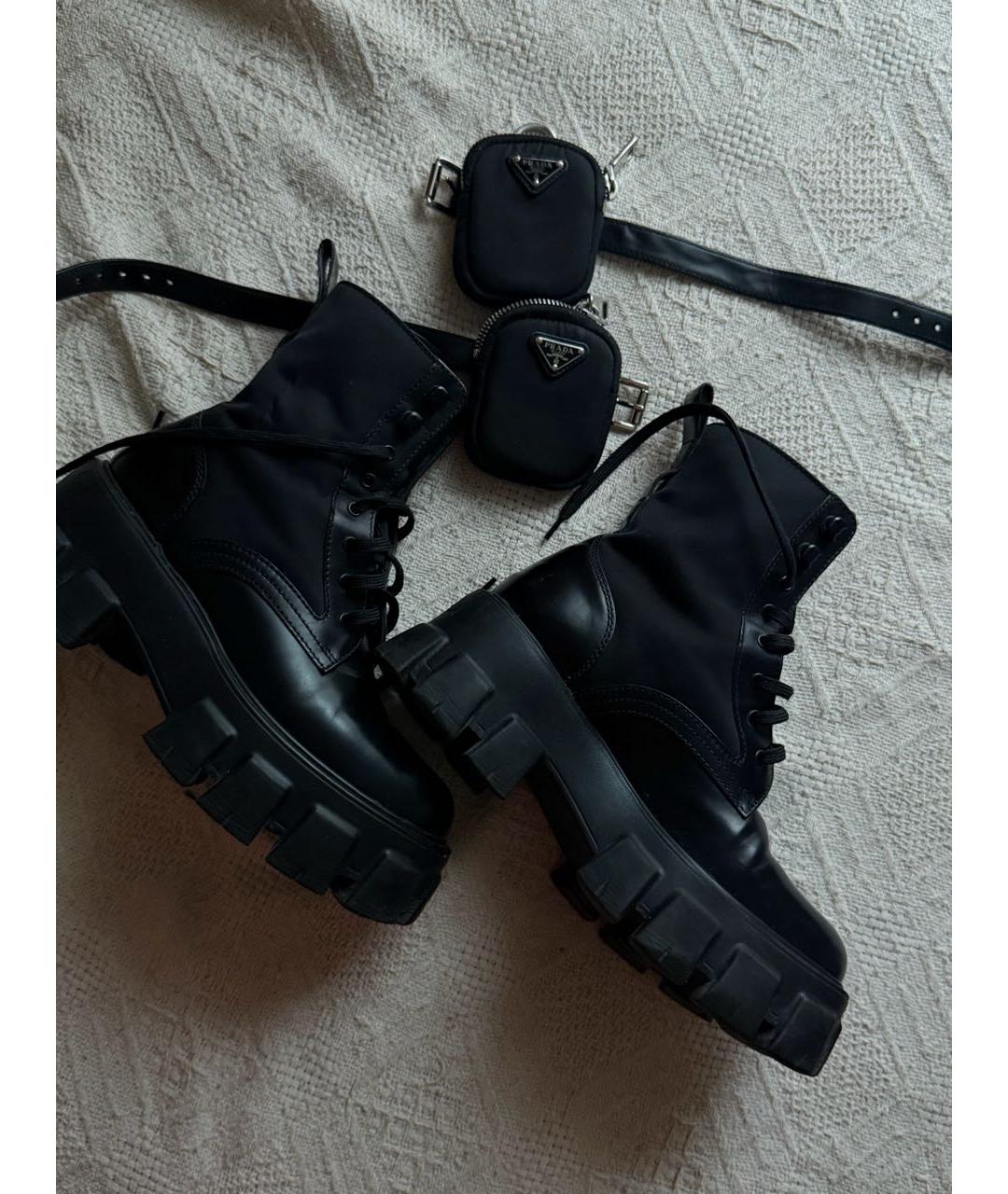 PRADA Черные кожаные полусапоги, фото 9