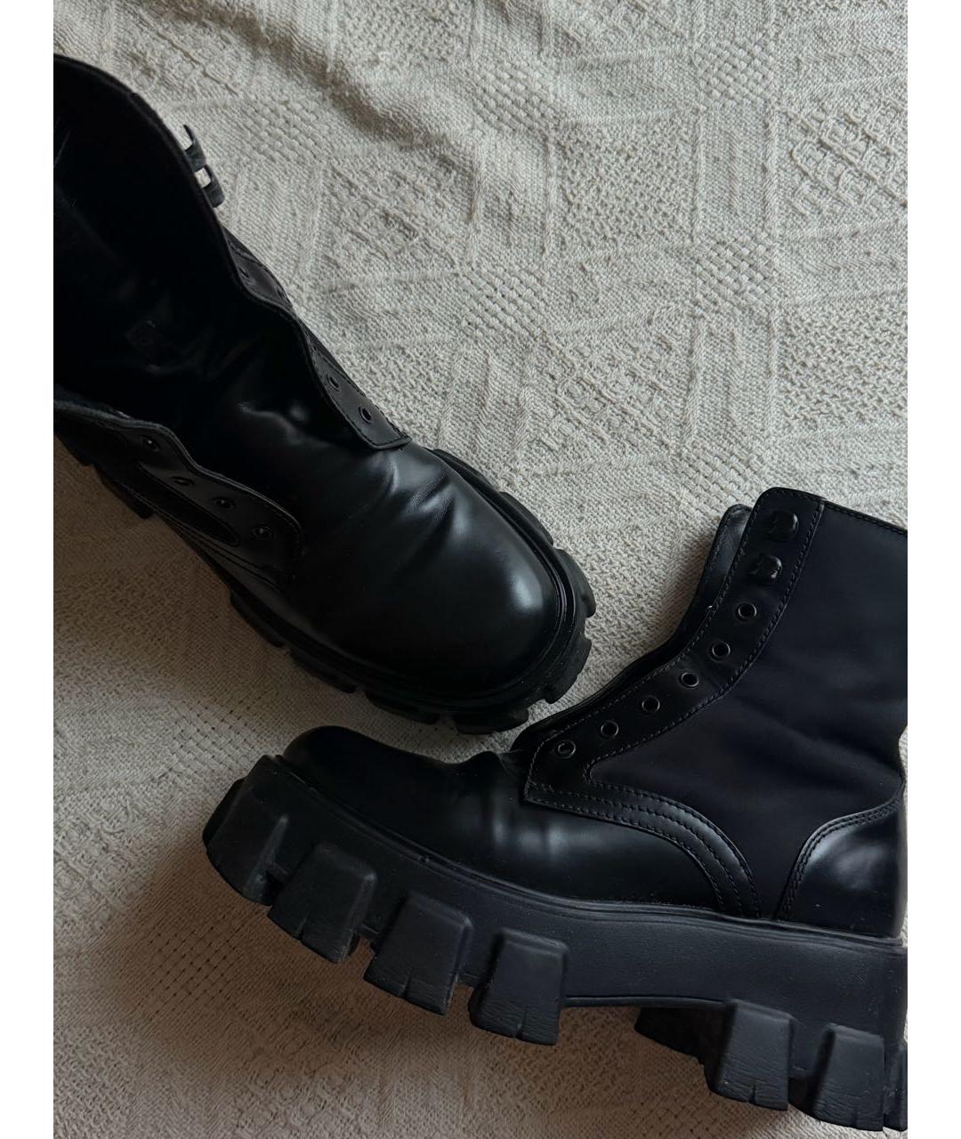 PRADA Черные кожаные полусапоги, фото 5