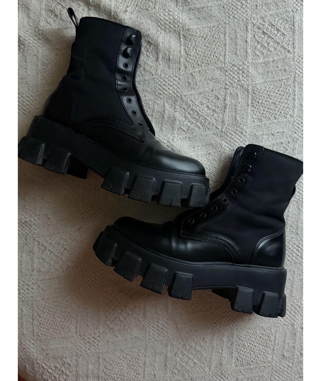 PRADA Черные кожаные полусапоги, фото 8