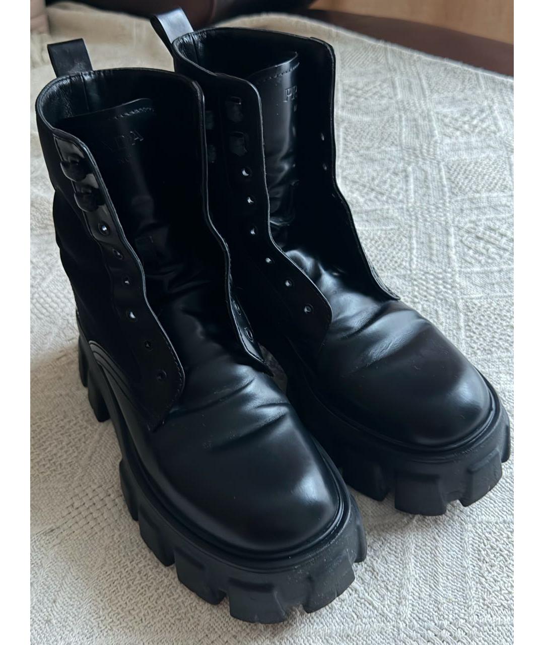 PRADA Черные кожаные полусапоги, фото 2