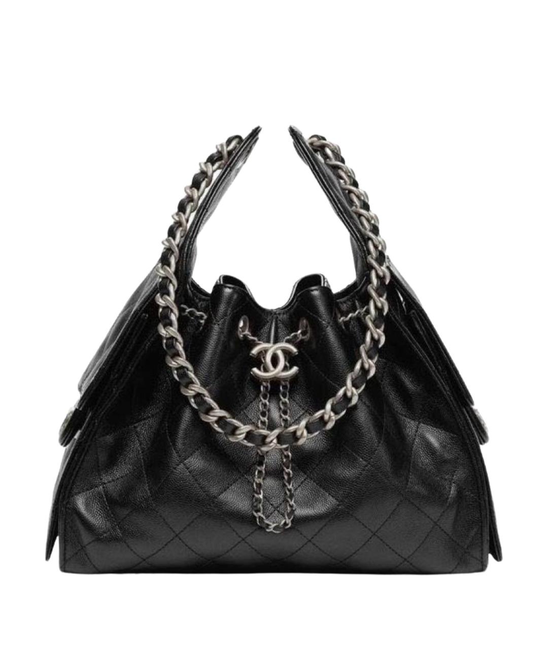 CHANEL Черная кожаная сумка через плечо, фото 1