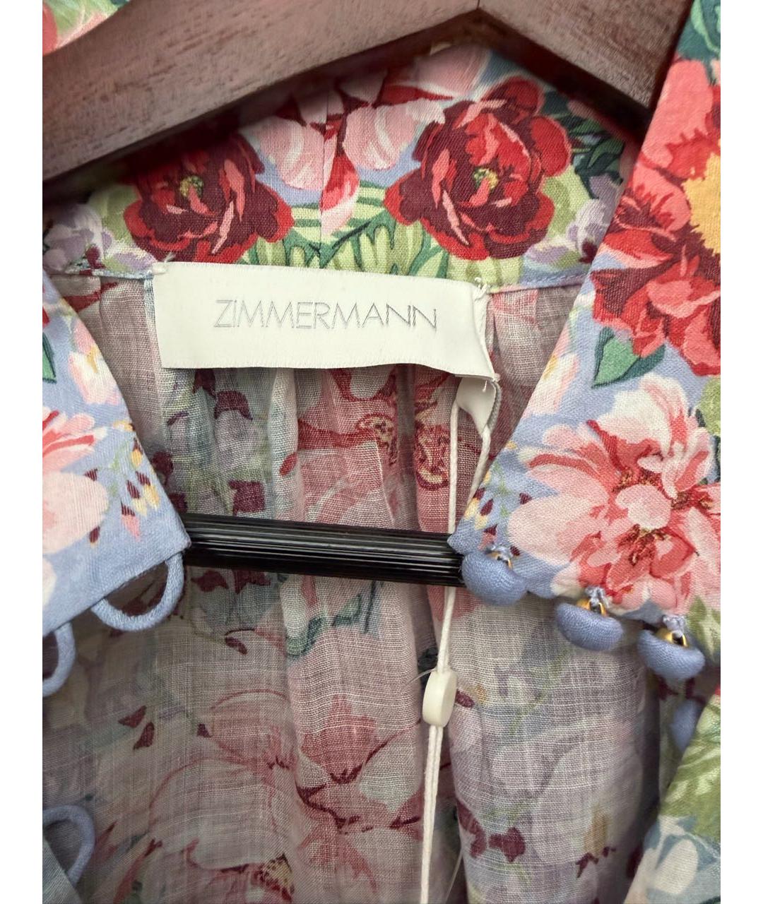 ZIMMERMANN Голубая хлопковая блузы, фото 4
