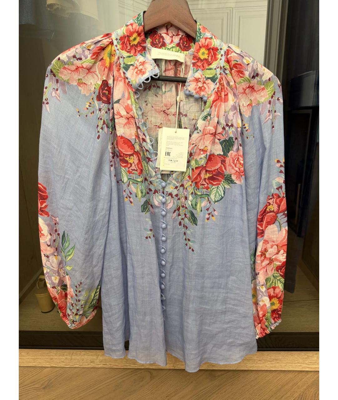 ZIMMERMANN Голубая хлопковая блузы, фото 6