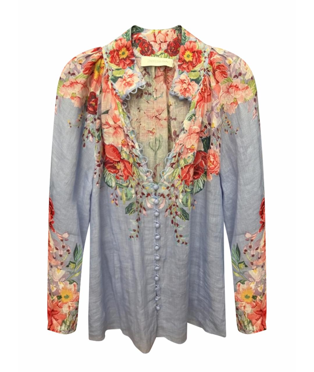 ZIMMERMANN Голубая хлопковая блузы, фото 1