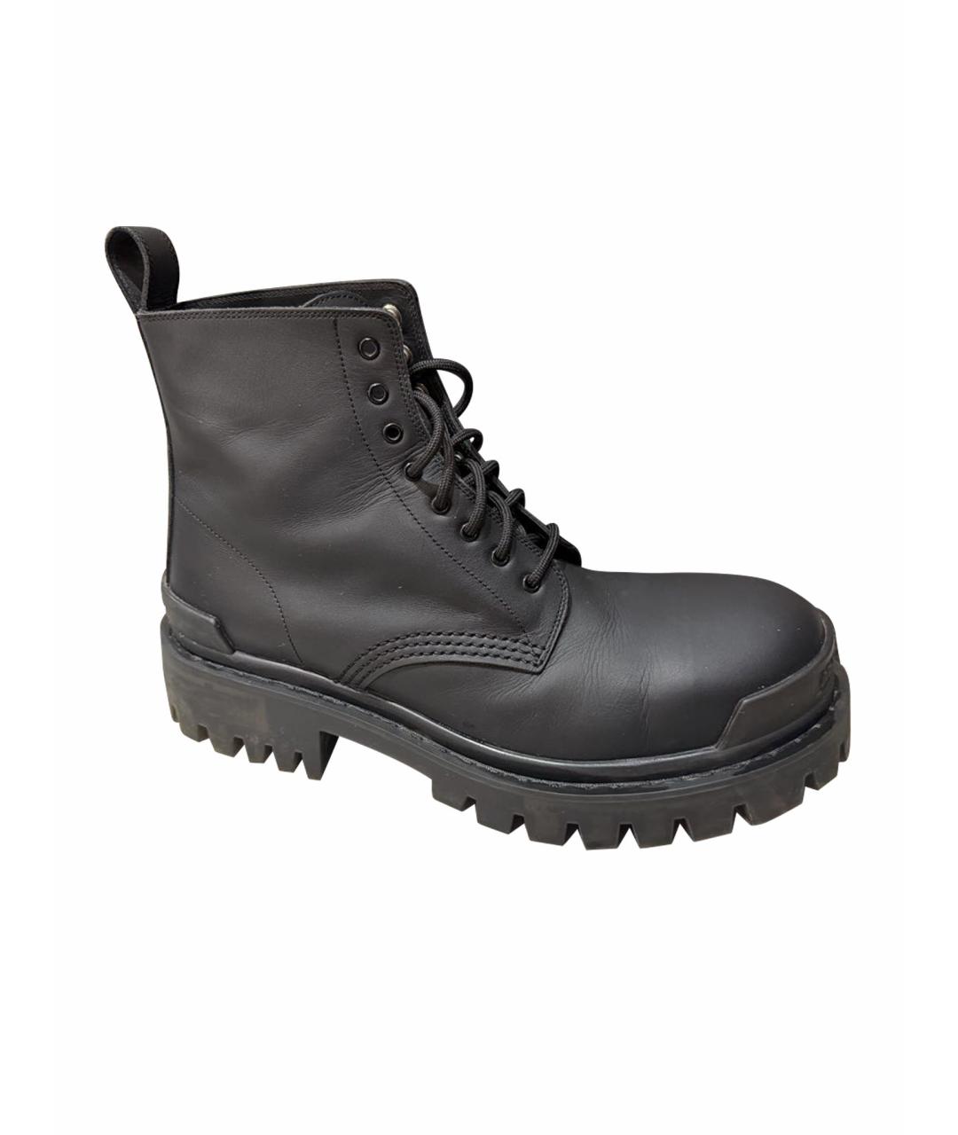 BALENCIAGA Черные ботинки из экзотической кожи, фото 1