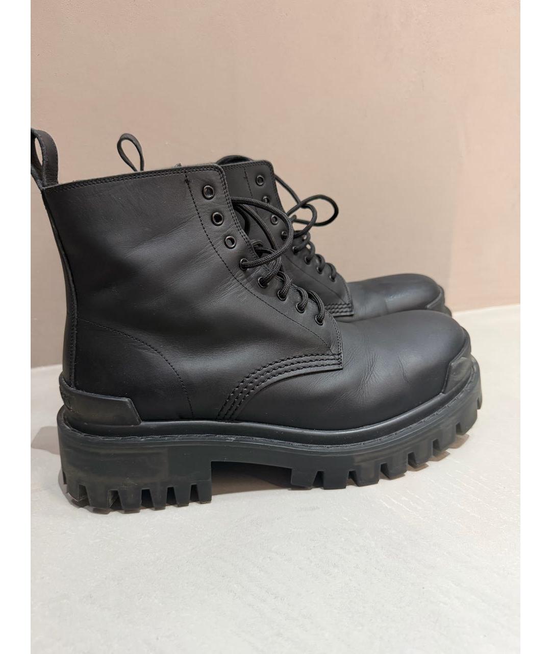 BALENCIAGA Черные ботинки из экзотической кожи, фото 5