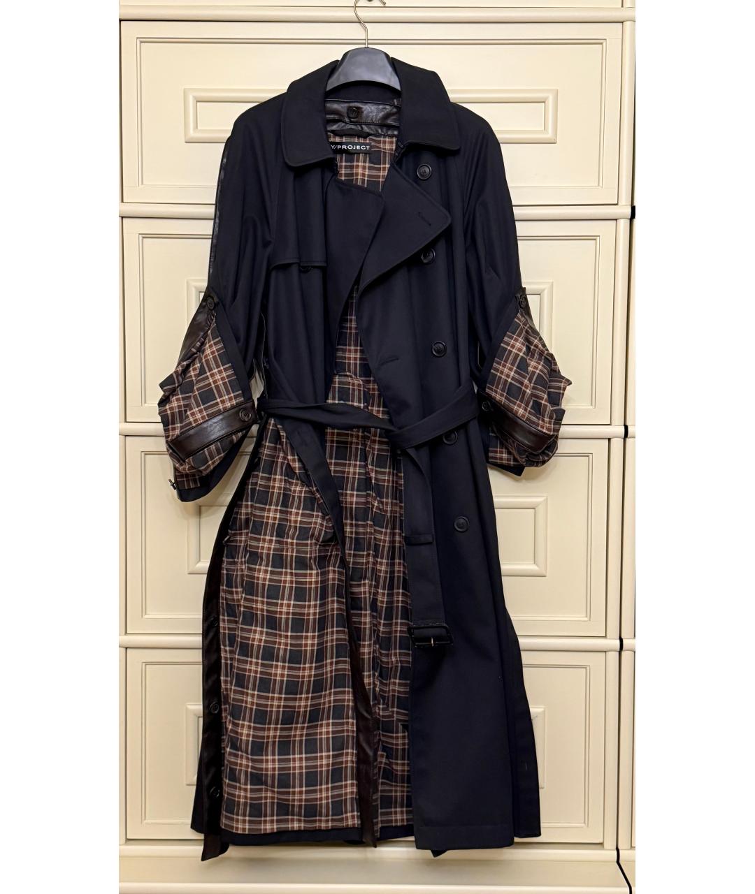 Y/PROJECT Темно-синее хлопковое пальто, фото 6