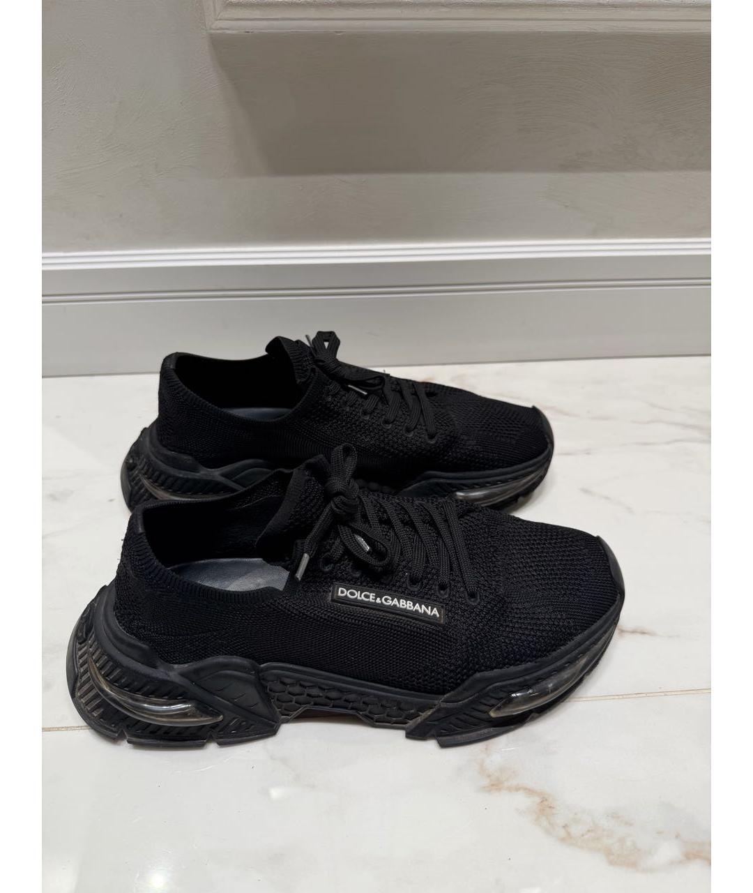 DOLCE&GABBANA Черные текстильные кроссовки, фото 4